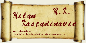Milan Kostadinović vizit kartica